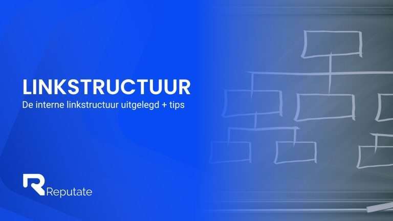 De term 'linkstructuur' met een plaatje van een hiërarchie