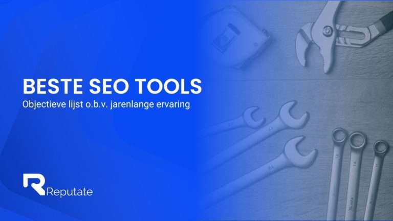 Een set gereedschap met de woorden 'beste SEO tools'